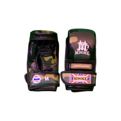 MMA Gloves - MGM05 featuring camouflage design and adjustable wrist strap for optimal training performance.